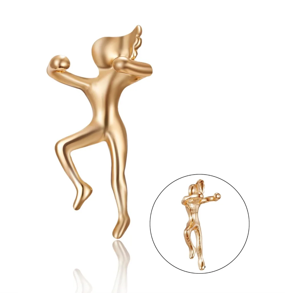 Серьги в стиле панк уникальные новые золотистые серьги-Клипсы из сплава для