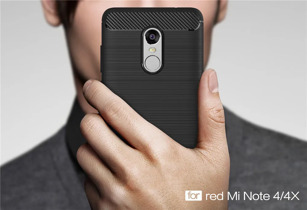 ТПУ чехол для Xiaomi Redmi Note 4X 3/32 X4 Мягкий силиконовый из углеродного волокна Чехол