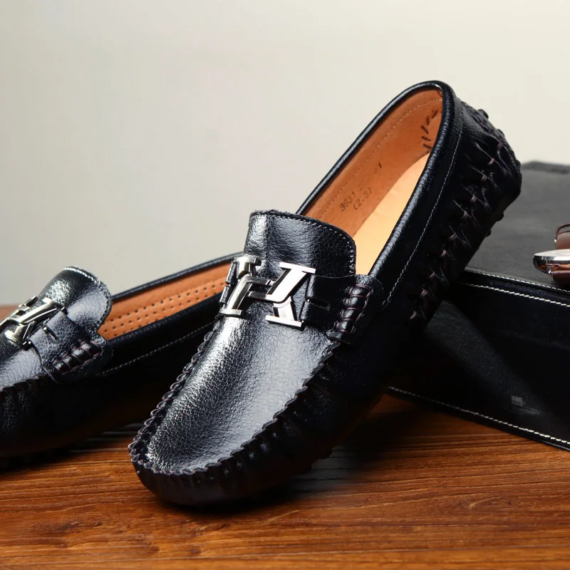 New Fashion Men High Quality Genuine Leather Loafers Luxury Brand Casual Flats Lazy Shoes Lightweigh Moccasins Driving | Обувь