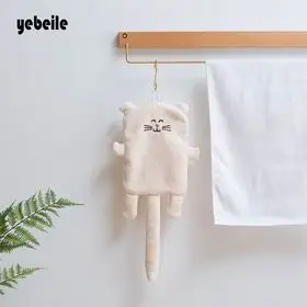 off-white Yebeile nicekids полотенце, кухонное полотенце, полотенце для ванной комнаты, милое полотенце для кошек и собак, мягкая ткань для взрослых 23*46 см, протрите подвесное животное из мультфильма - Цвет: off-white