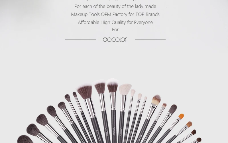 Docolor 29PCS Набор кистей для макияжа Профессиональный набор косметических кисточек Набор косметики высокого качества с натуральной щетиной для макияжа