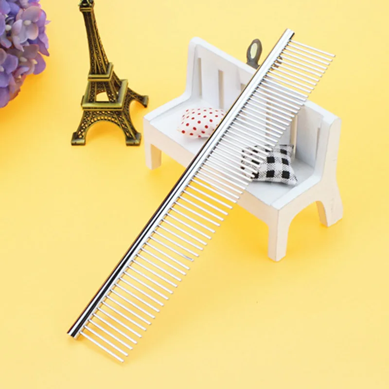 

7.5 Inch Dog Comb Long Thick Hair Fur Removal Brush Stainless Steel Lightweight Pets Grooming Combs For Shaggy Dogs Barber