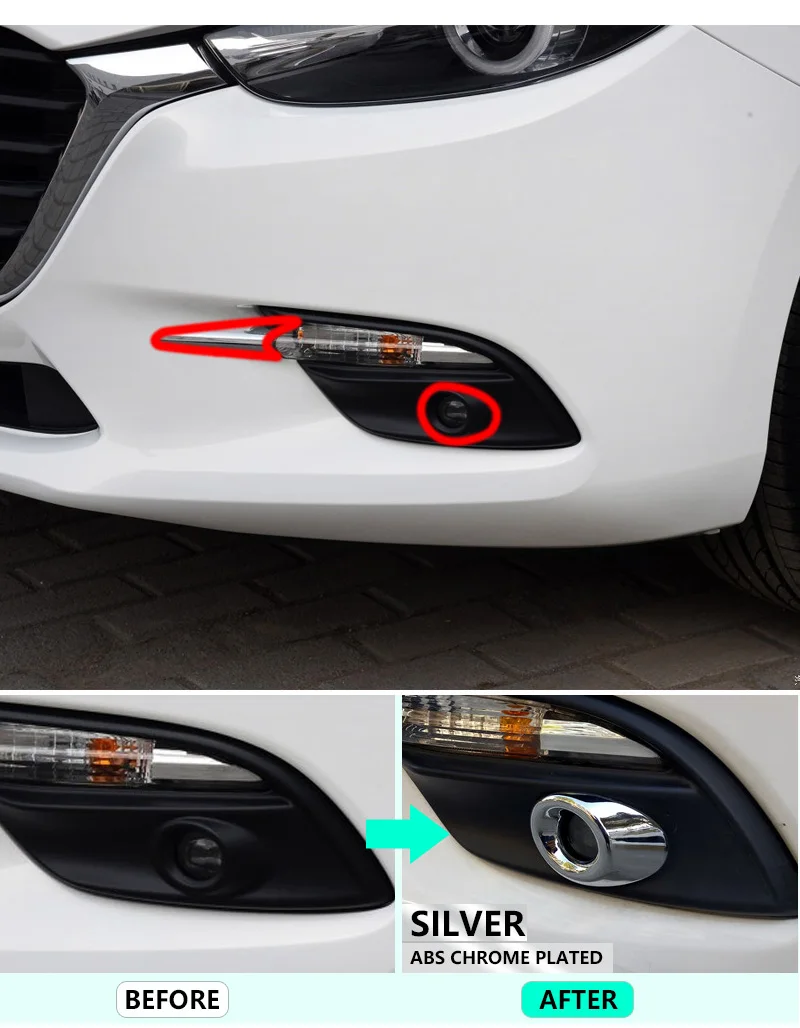 Для Mazda 3 Axela 2017 2018 BN Хромированная передняя противотуманная фара крышка роскошные
