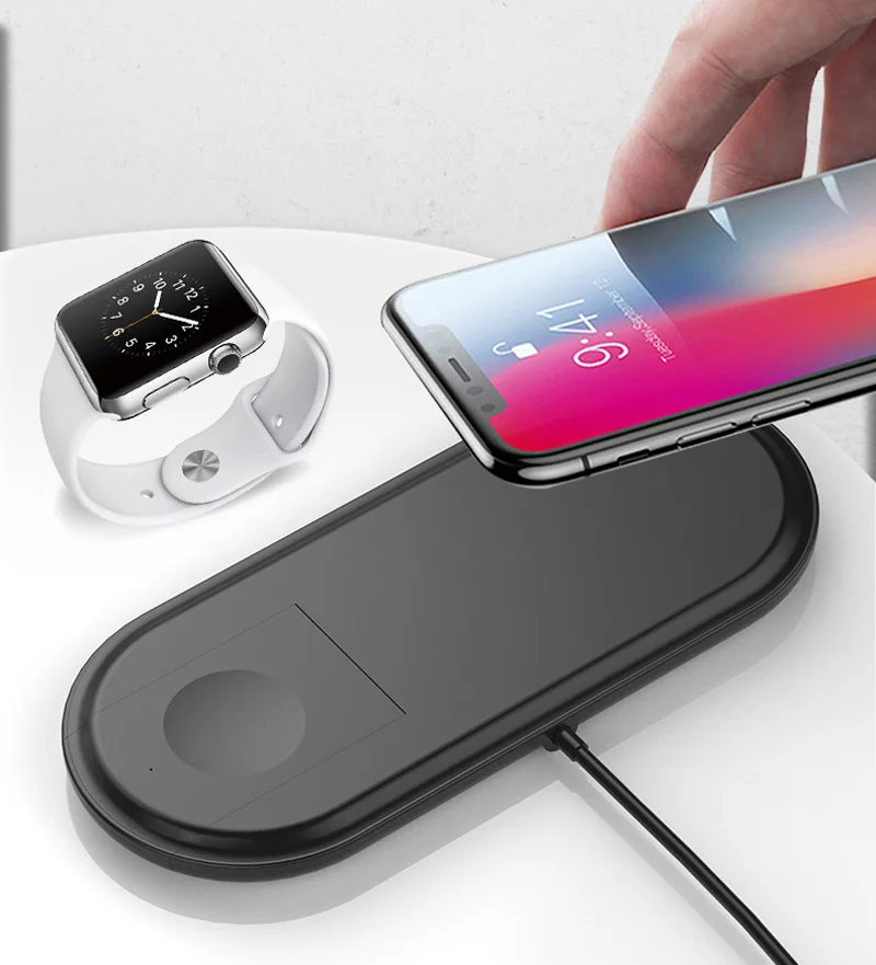 QI Беспроводная зарядная док-станция зарядное устройство для Iphone X XR XS MAX для huawei P30 Pro Sumsang S9 Note 9 S8 для Apple Watch для iWatch