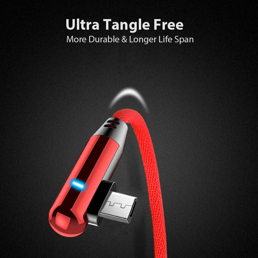 Кабель Micro USB VOXLINK 90 градусов кабель для быстрой зарядки Samsung/xiaomi/lenovo/huawei/HTC/Meizu