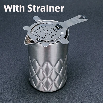 With Strainer 580 мл перемешивание оловянного коктейля смешивания стекла с двойными стенками и вакуумной изоляцией для температурной консистенции барный инструмент - Цвет: With Strainer