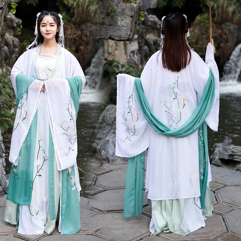 Hanfu платье древний традиционный танцевальный костюм женский династии Тан вышивка сказочные костюмы Классический фестиваль вечерние выступления