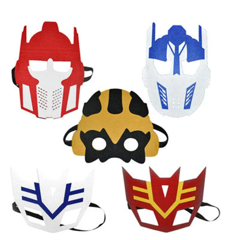 Cartoon Transformer Themed Party Felt Masks Kids Children Birthday School Cosplay Game Decorations Dress up Costume Mask | Тематическая