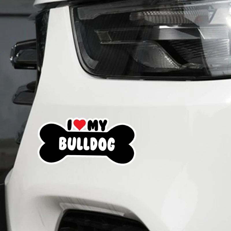 YJZT 15*7 1 см I Heart My Bulldog Dog Bone PVC автомобильные наклейки на бампер | Автомобили и