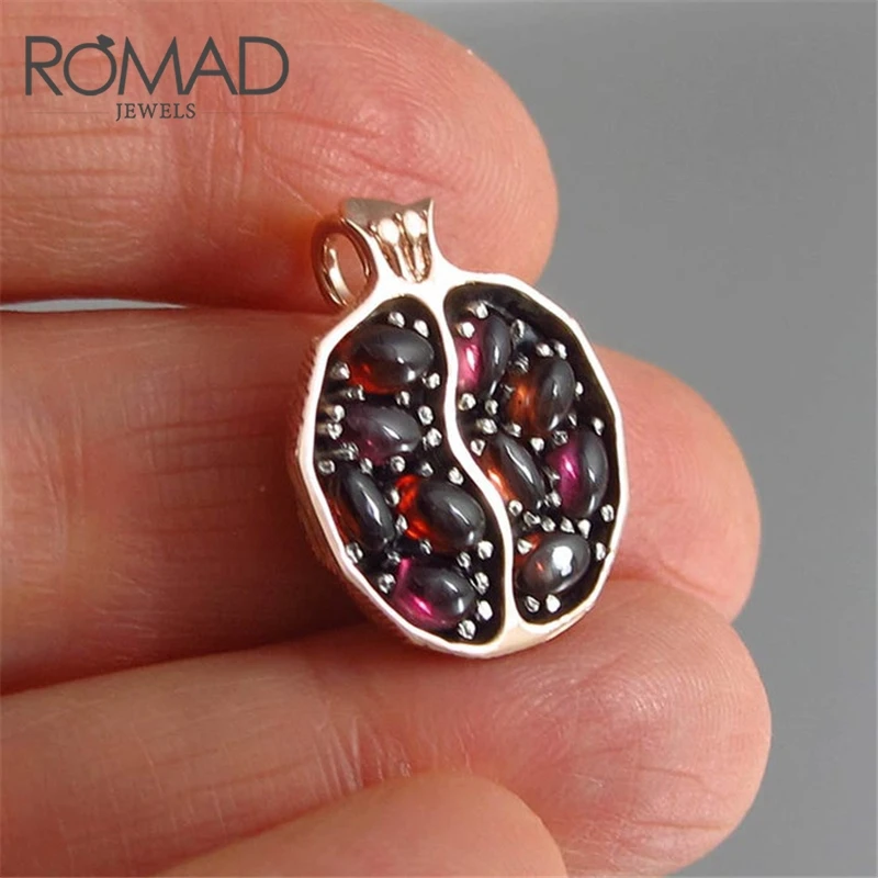 ROMAD, ожерелье с подвеской в форме граната, женский красный камень, цепочка, ювелирное изделие, женский свитер, аксессуары, колье, femme R50