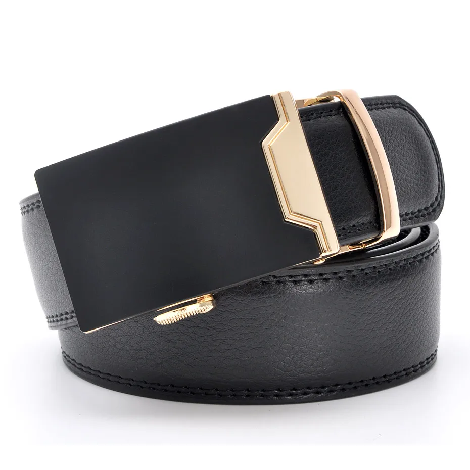 Gold Buckle Новые мужские автоматические пряжки пояса Оригинальные кожаные ремни Cowskin роскошный, с автоматической пряжкой кожа Пряжка из сплава для ремня мужчины - Цвет: Gold Buckle