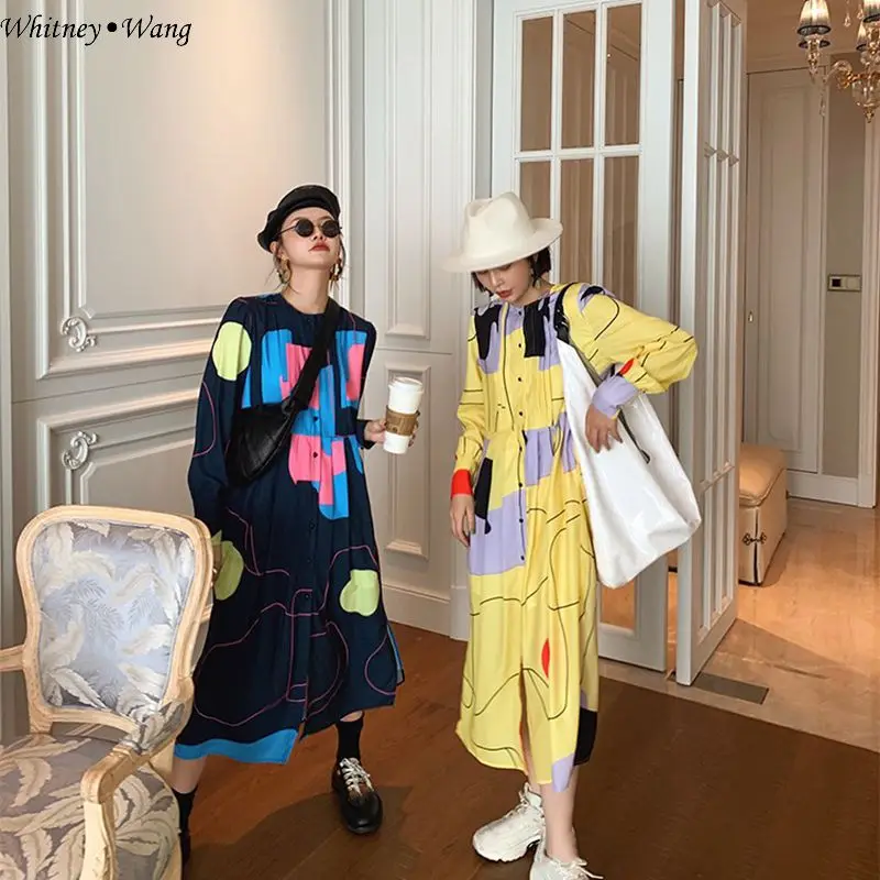 WHITNEY WANG 2019 весна лето Модная уличная одежда винтажный стиль цвета контрастный