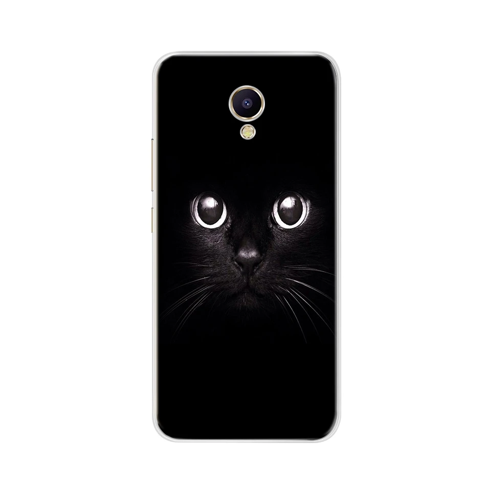 Мягкий чехол из ТПУ с милым котом и цветочным рисунком для Meizu M5 Note 5 дюймов