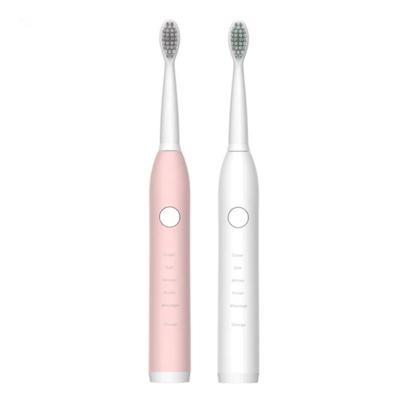 Умная акустическая зубная щетка dupont для взрослых, с USB зарядкой, 5 дюймов, розовая, белая светильник-зеленая от AliExpress WW
