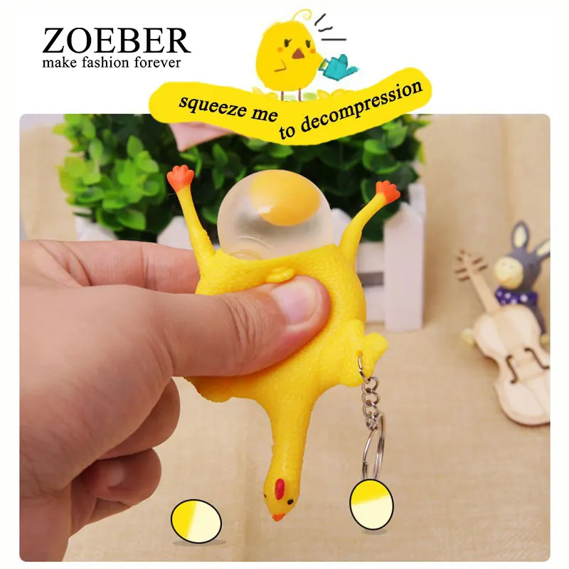 ZOEBER Новый Забавный детский брелок с животными куриное яйцо куры несушки