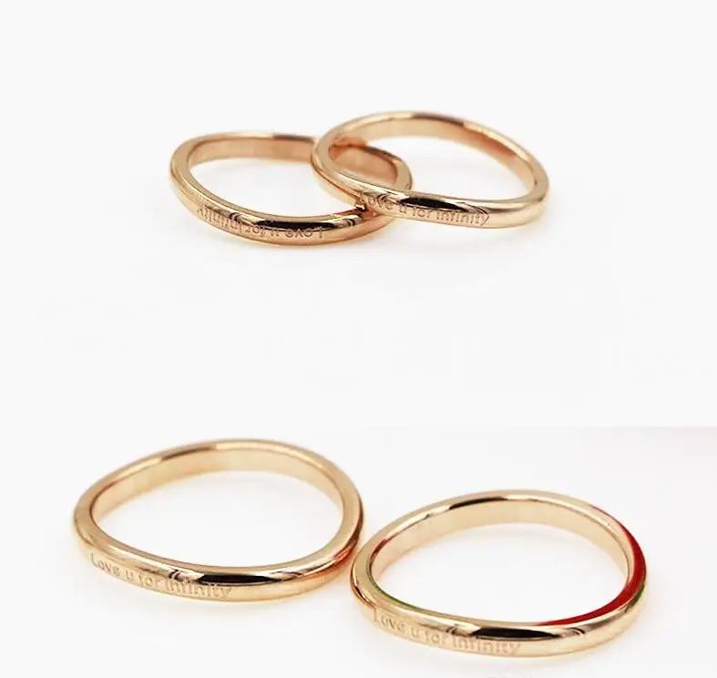 Stainless Steel rose gold color LOVE YOU rings for women | Украшения и аксессуары