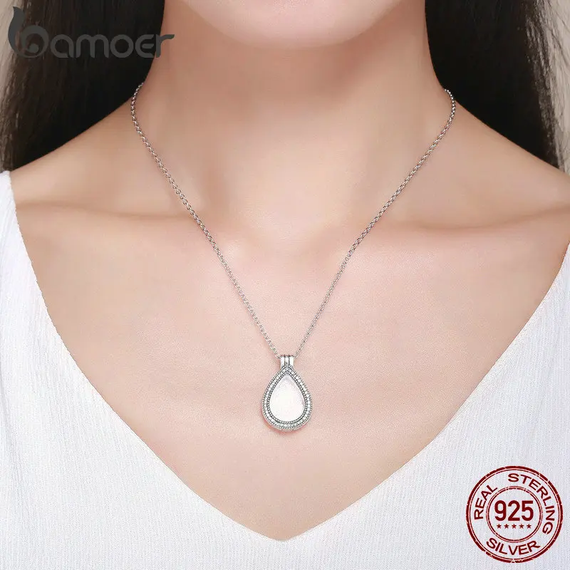 BAMOER,, подлинный, 925 пробы, серебряный, тайна, лес, силовая коробка, плавающий медальон, ожерелья для женщин, серебряные ювелирные изделия SCF001