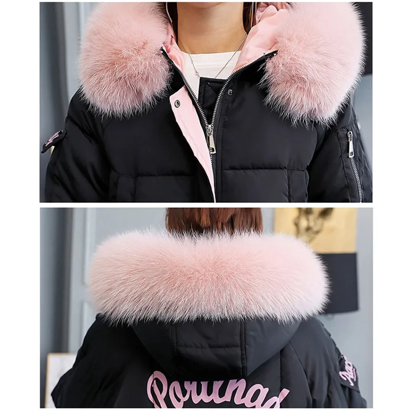 

UHYTGF Keep warm Down Cotton Jacket Female Coats Winter Women Hooded Jacket Thick Plus Size Cotton aphid Jackets X359