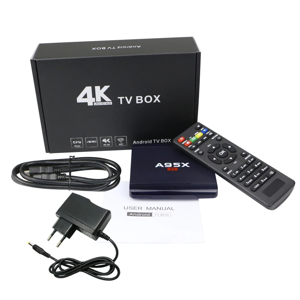 A95X R1 Amlogic S905W Android 7 1 ТВ коробка четырехъядерный г/8G 2 GB/16 GB A95x Smart Декодер каналов