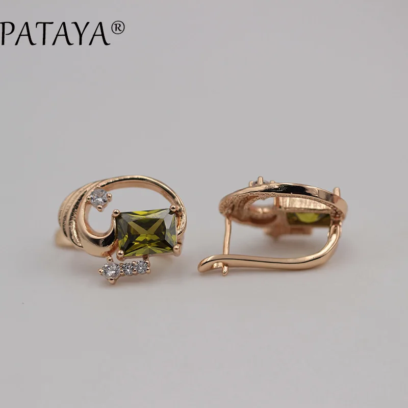 Квадратные большие серьги PATAYA CC 585, светильник из розового золота с синим натуральным цирконием, свадебные аксессуары, ювелирные изделия, богемные Свадебные висячие серьги