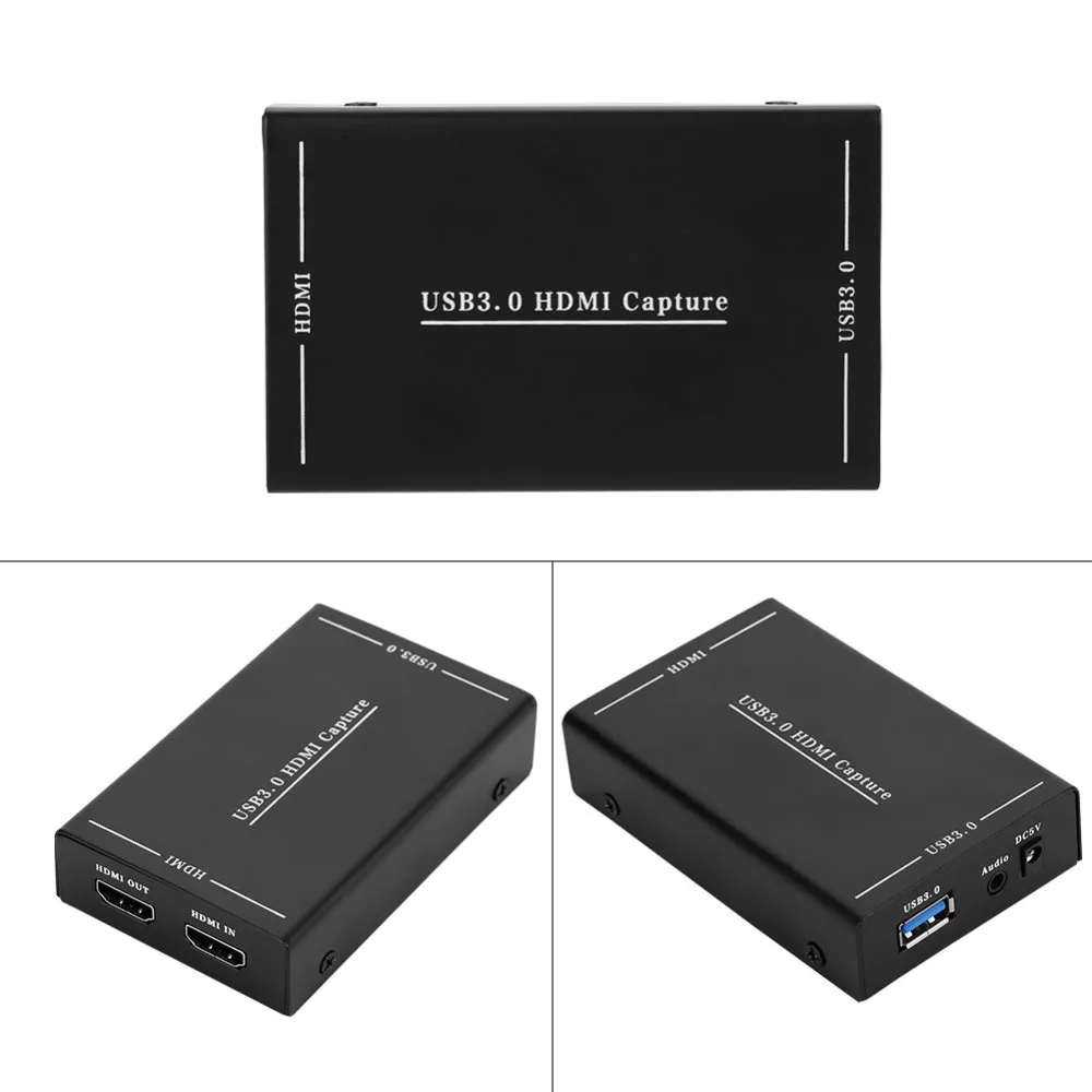 HDMI к USB 3,0 захвата видео коробка нажатием одной кнопки Запись коробка Регистраторы адаптер для window7 8 10 для компьютера