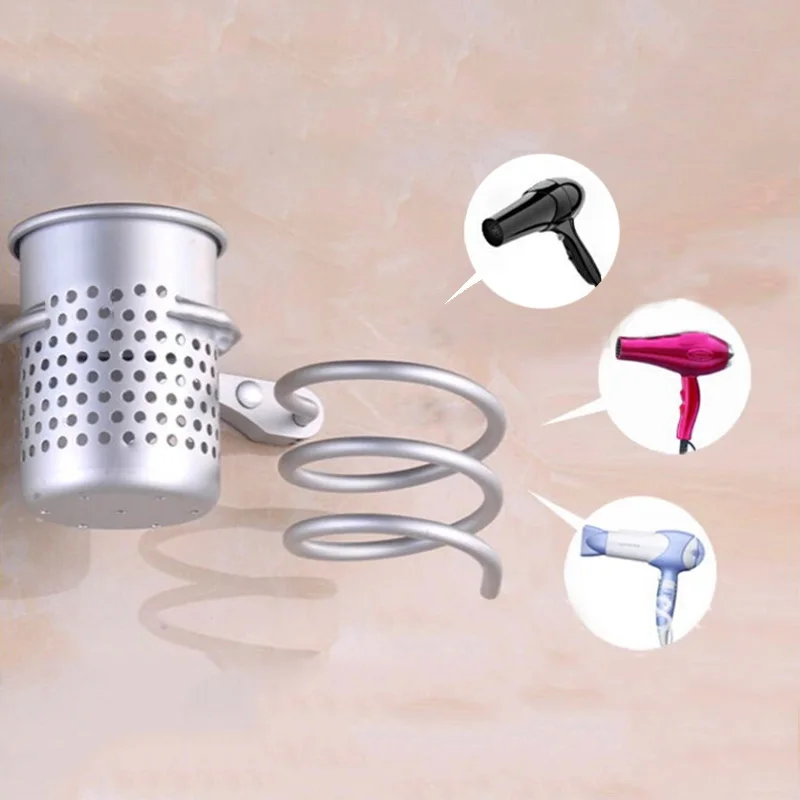 Алюминиевый настенный держатель для фена подставка и органайзер салона ванной