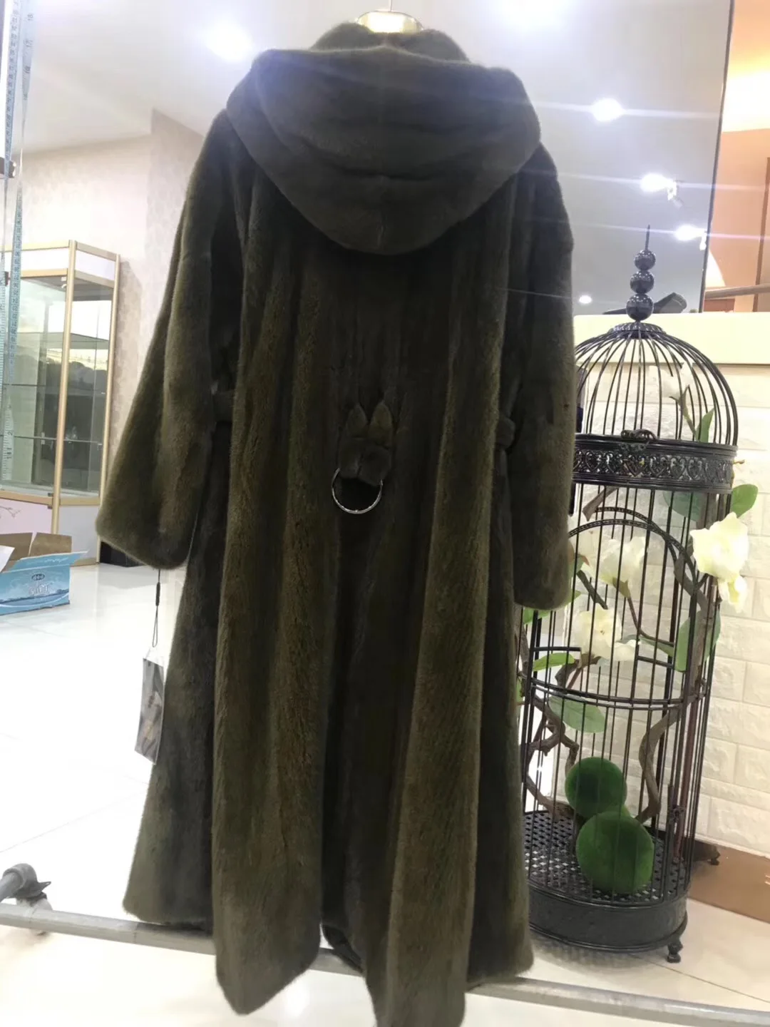 Новинка, зимнее женское пальто из натурального меха норки, длинная верхняя одежда из меха норки