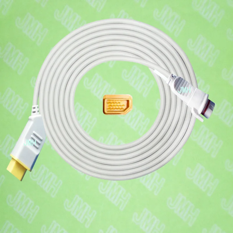 Compatible with Nihon Kohden BSM3200 /4100/5100/9510/9800/1500 the BD IBP transducer Adapter cable,14pin to 7pin.