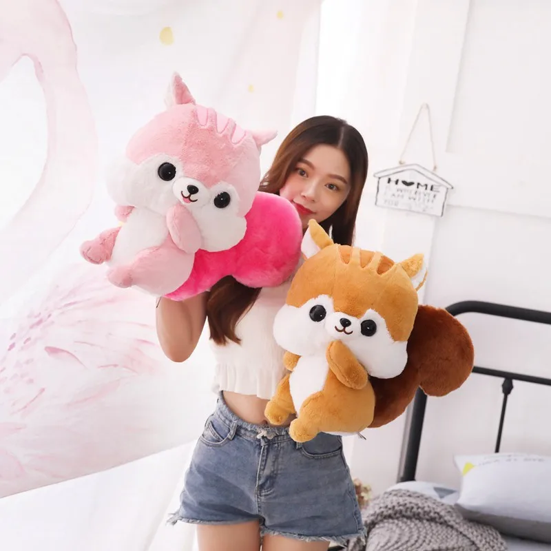 33cm/42cm Super Cute Squirrel with Long Tail Plush Toy Stuffed Soft Cartoon Animal Doll Kawaii Baby Birthday Gift for Children | Игрушки и