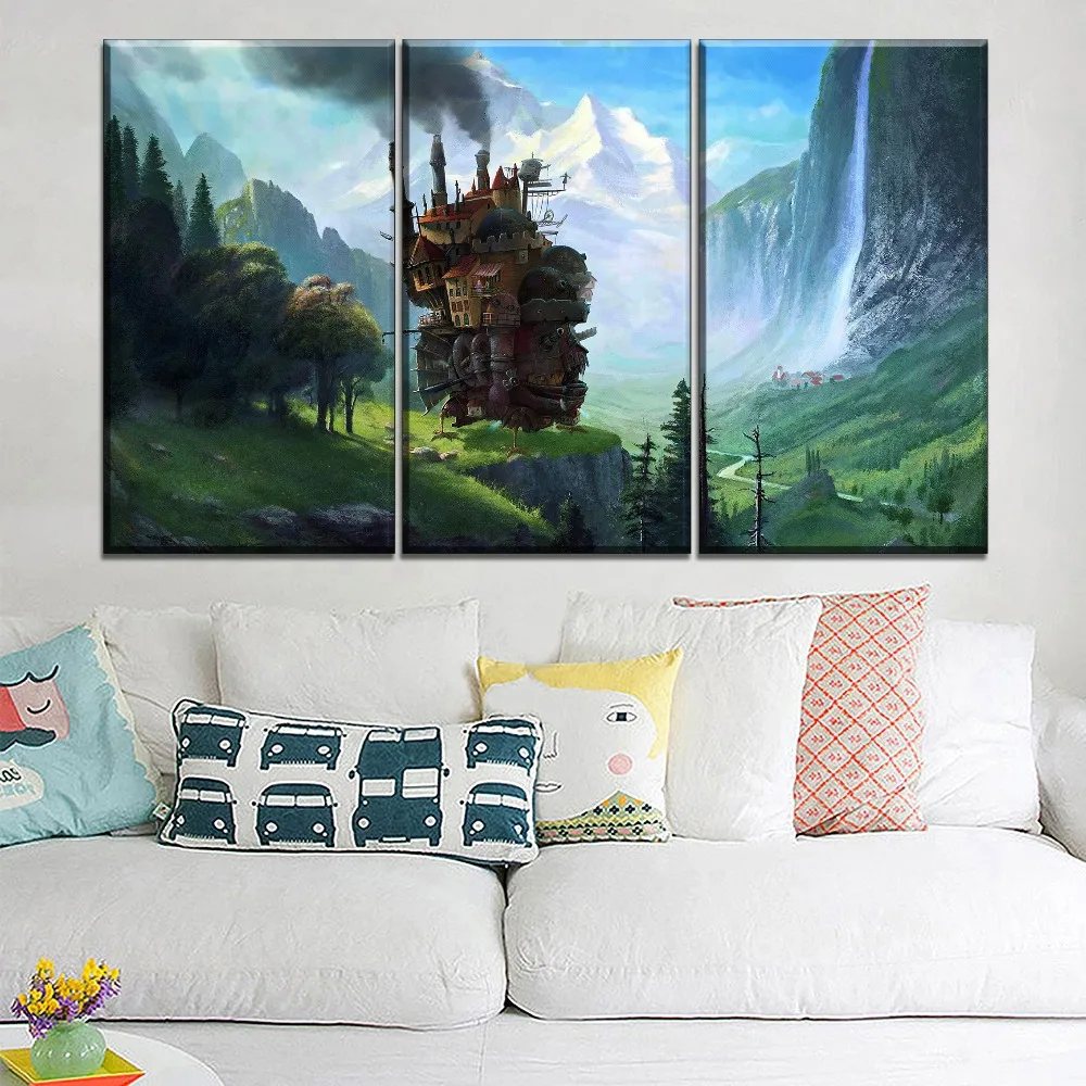 Модульная картина комплект из 3 предметов с героями мультфильмов Ходячий плакат