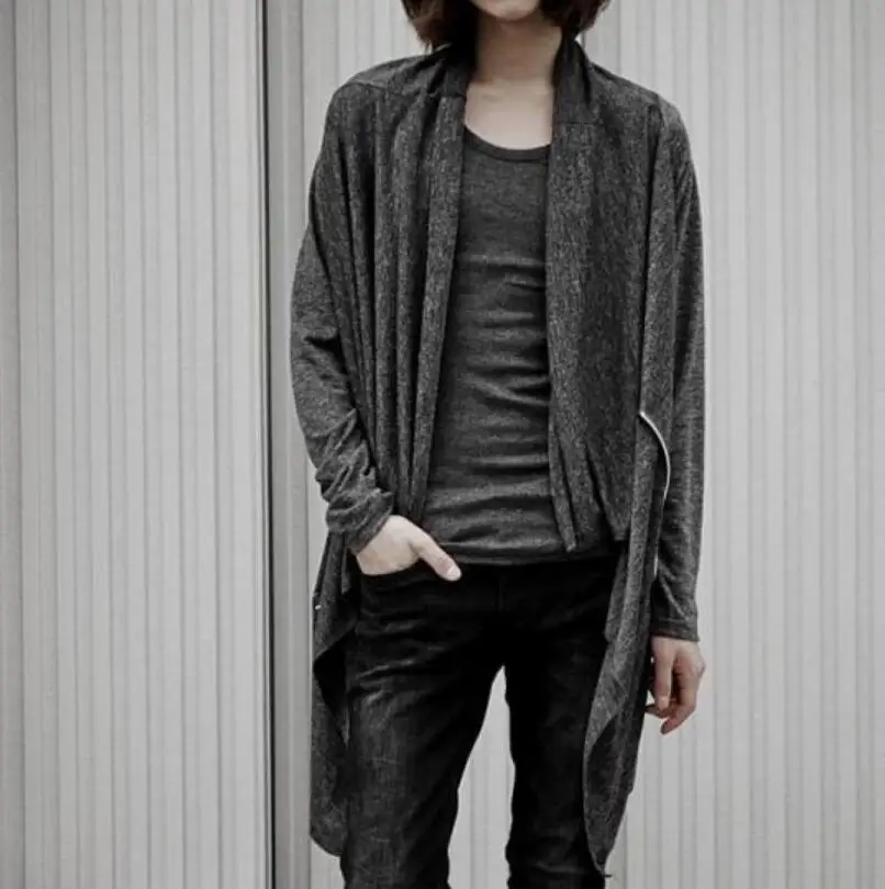 

S-4XL HOT / Spring Male New Fashion Unique personality alternative cutting metal zipper design long-sleeved jacket