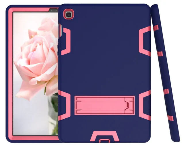 navy rose Silicon Shockproof Cover for Samsung Galaxy Tab S5e 10.5 SM-T720 SM-T725 10.5" Tablet Funda Capa Case for Kids+Film+Pen - Color: navy rose
