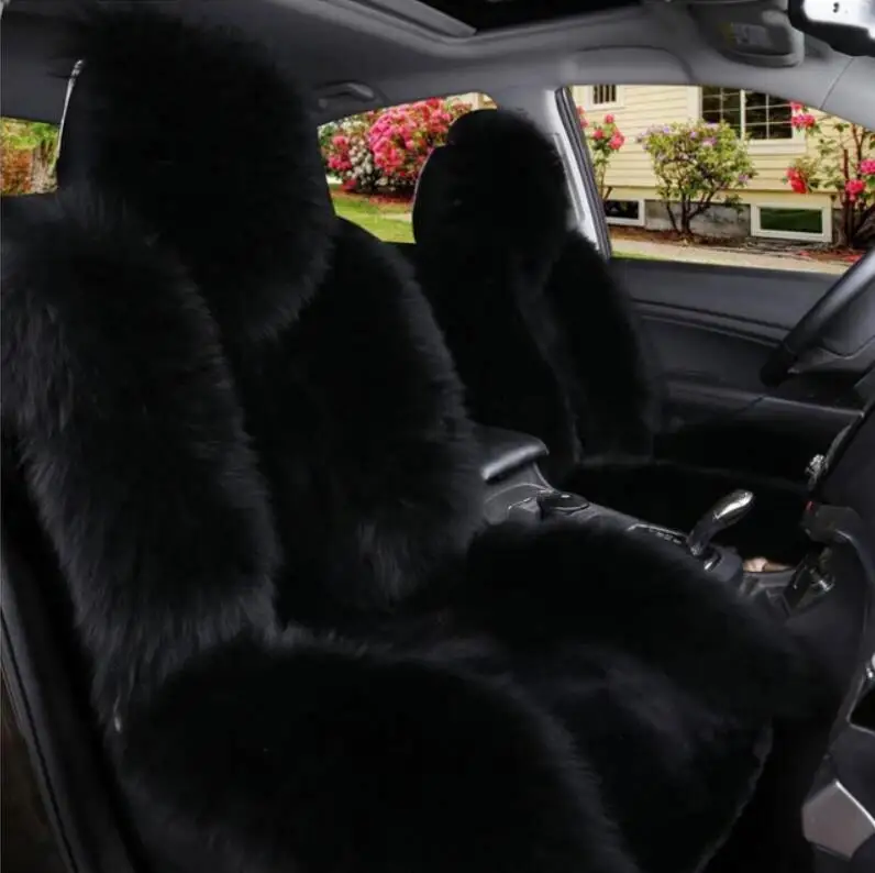 Универсальные Меховые чехлы на сиденья автомобиля из 100% натуральной