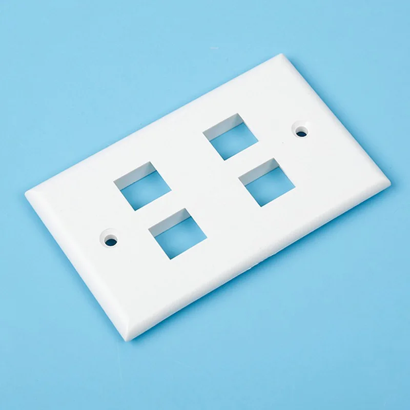 Fit For 4 Keystones Настенная розетка американского типа, Лицевая панель для 1 2 3 4 6 Keystone Jack Socket 114x70 мм, панель с белой рамкой - Цвет: Fit For 4 Keystones