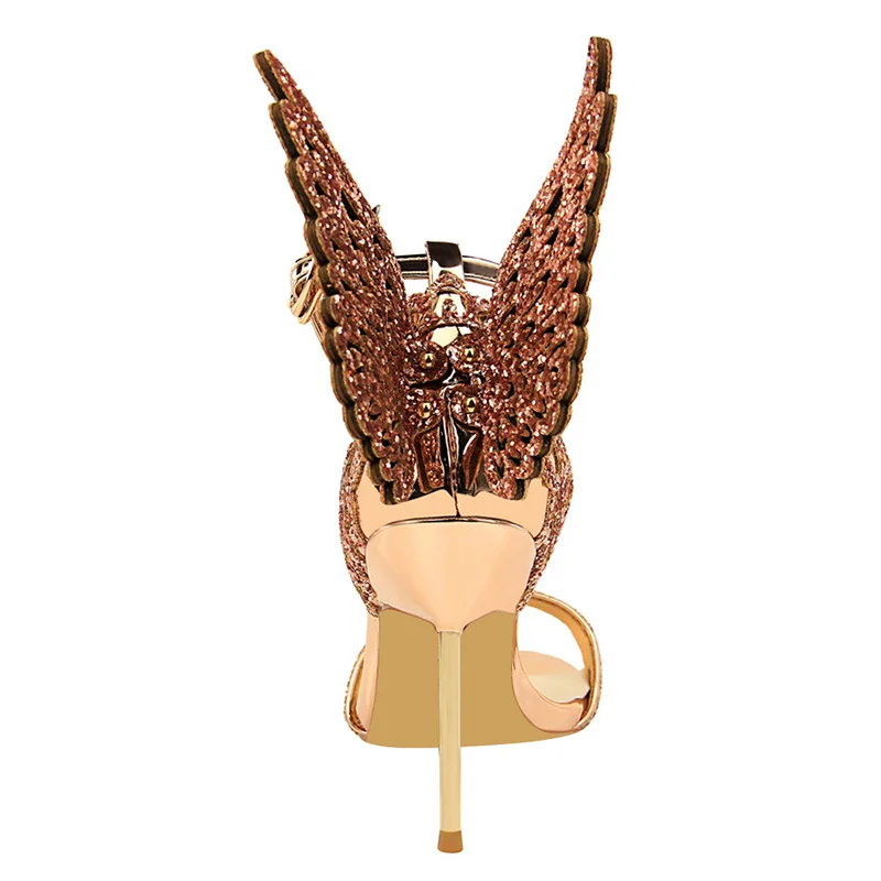 PumpQueen женские босоножки на высоком каблуке 3D бабочка Новые модели обуви вечерние