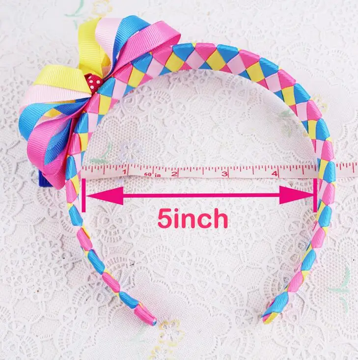 

12pcs Free Shipping Rainbow Ribbon Headband Rainbow Woven Headband