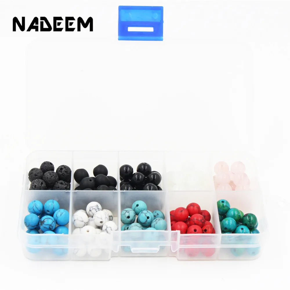 NADEEM 150 шт./кор. 8 мм круглые бусины из натуральной лавы кварц бирюзовый камень