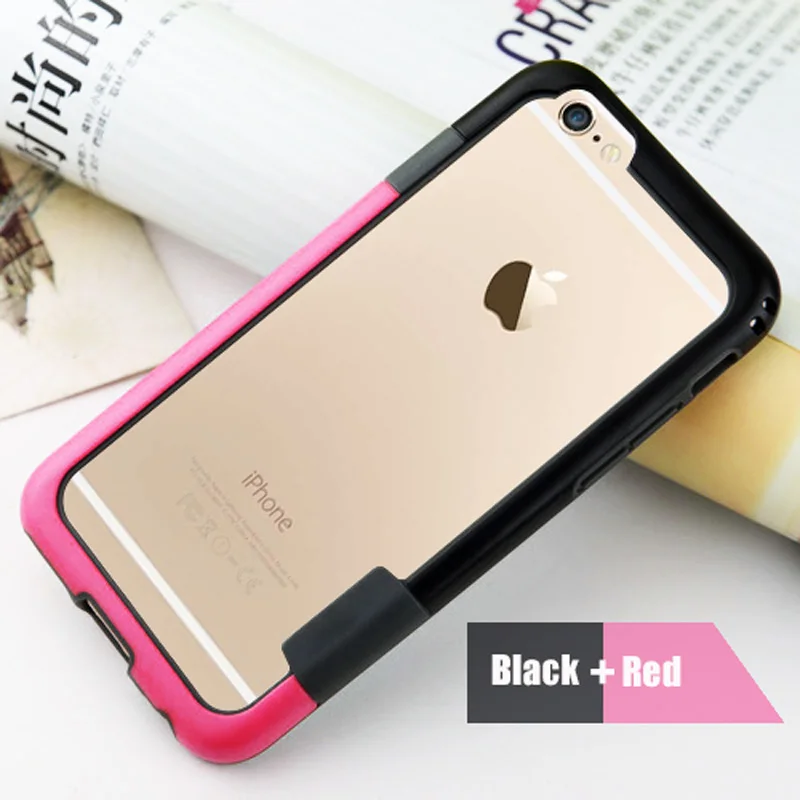 Rose and Black Бампер для iPhone 6 6s 7 8 plus X мягкий чехол с рамкой из термополиуретана Тонкий чехол Fundas для iPhone 7 8 мягкий силиконовый бампер разных цветов - Цвет: Rose and Black