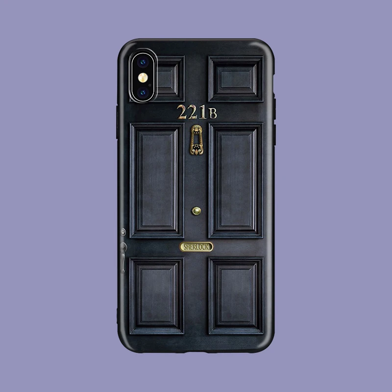 Шерлок 221b baker street черный мягкий чехол для телефона iPhone 8 7 6 6 S Plus X XS MAX 5 5S SE XR Шерлок