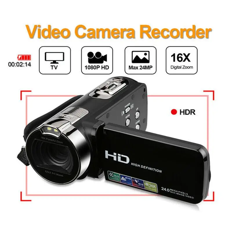 EastVita FHD 1080P 24MP 2," на тонкопленочных транзисторах на тонкоплёночных транзисторах ЖК-дисплей 16xzoom цифрового видео Регистраторы DV AV Камера видеокамера