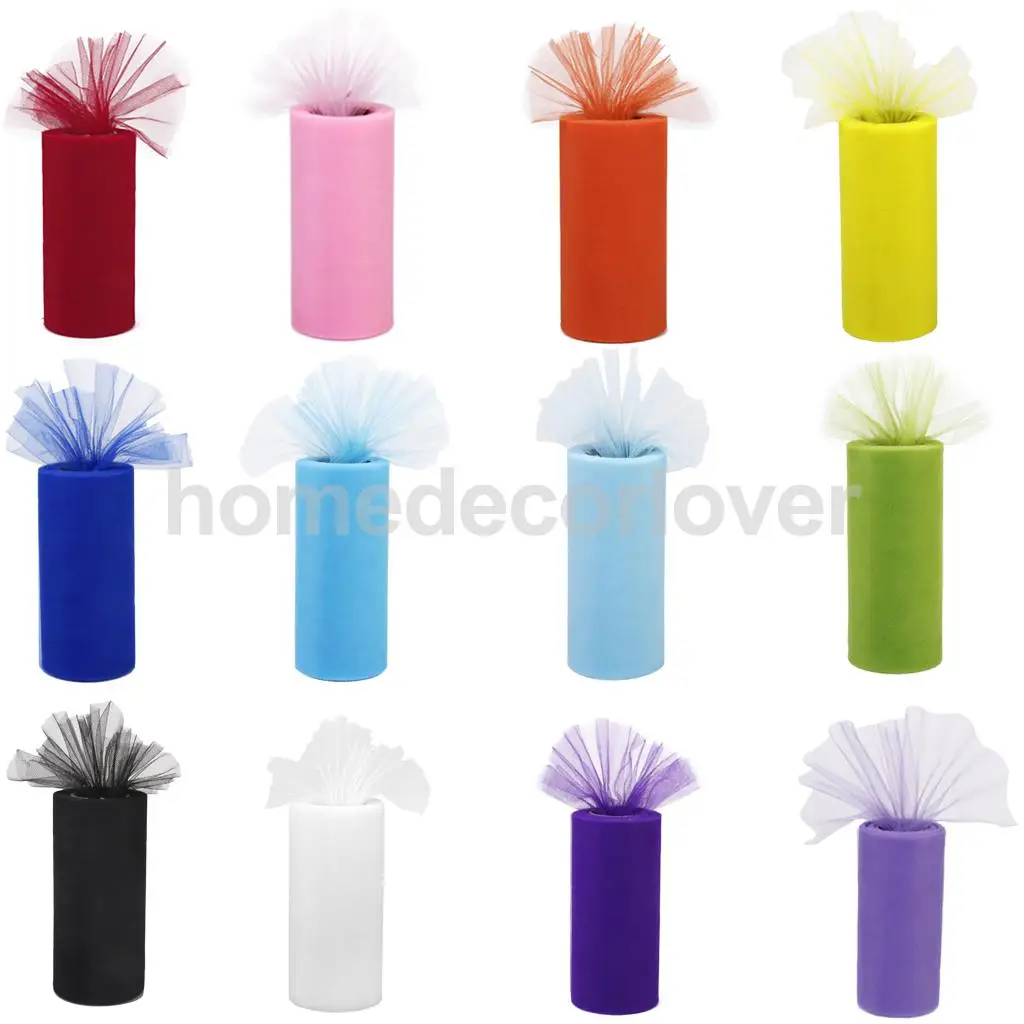 Тюлевая юбка-пачка на катушке размером 6 х25 ярдов сетчатая ткань Свадебный бант