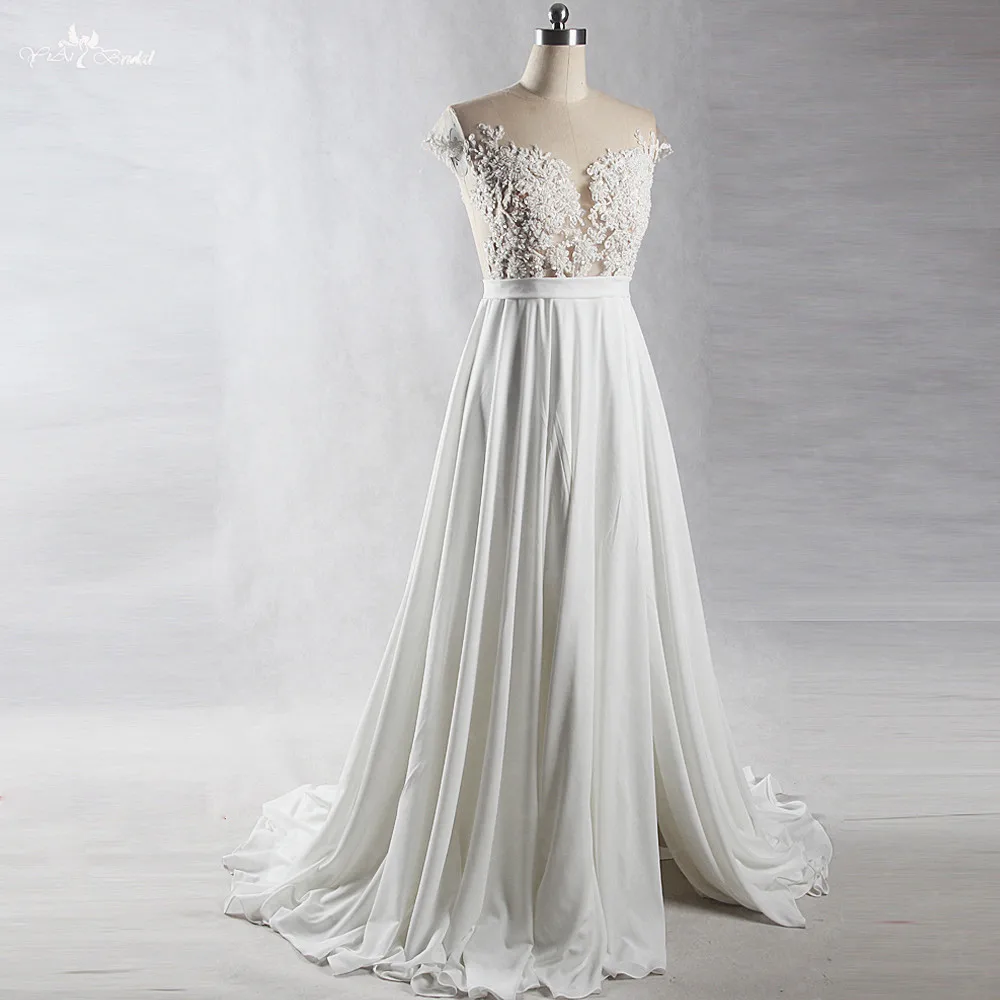 RSW1382 Yiaibridal реальные фотографии работы для беременных Иллюзия на спине рукава