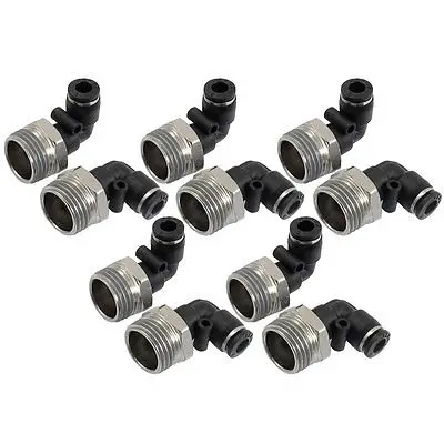 10 x Pneumetic 6 мм до 1/2 &quotPT Male Thread One Touch Угловые Коннекторы|Соединители| |