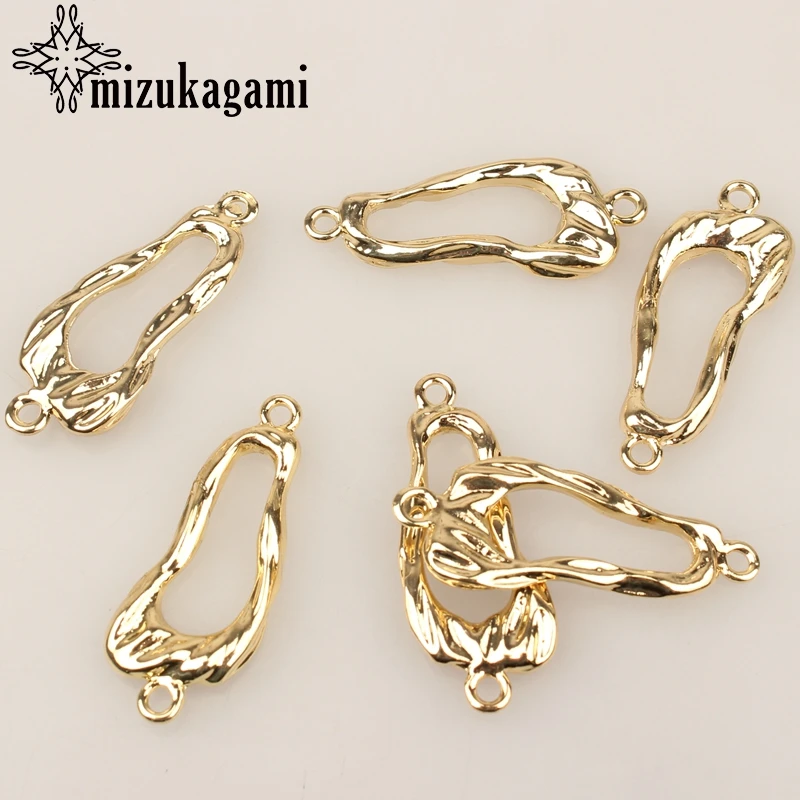 

39*15MM 4pcs/lot Zinc Alloy Gold Geometry Hollow Charms Linker Connectors For DIY Fashion Earrings Jewelry Accessories