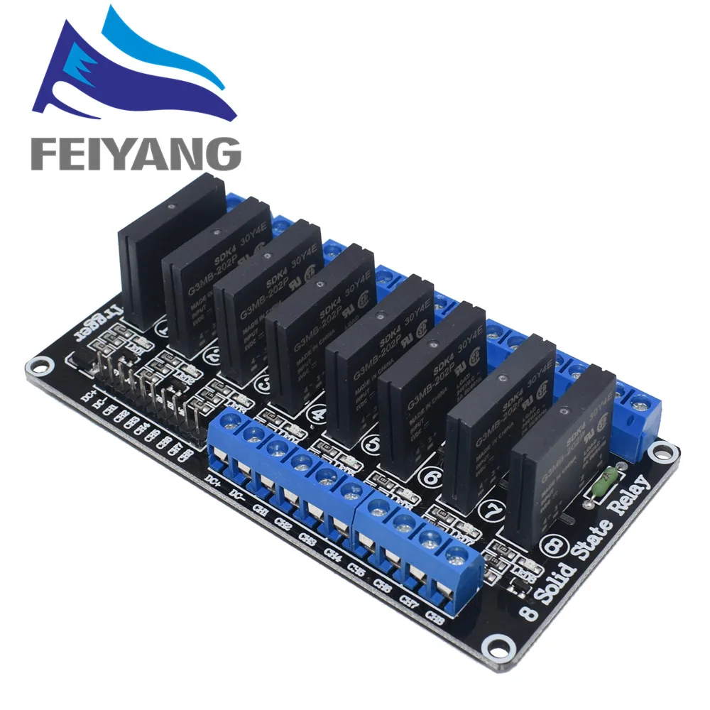 10 шт. 5 в 1 2 4 8 канальный SSR G3MB-202P твердотельный релейный модуль 240 В 2A выход с резистивный плавкий предохранитель для ARDUINO Diy Kit - Цвет: 8 CHANNEL
