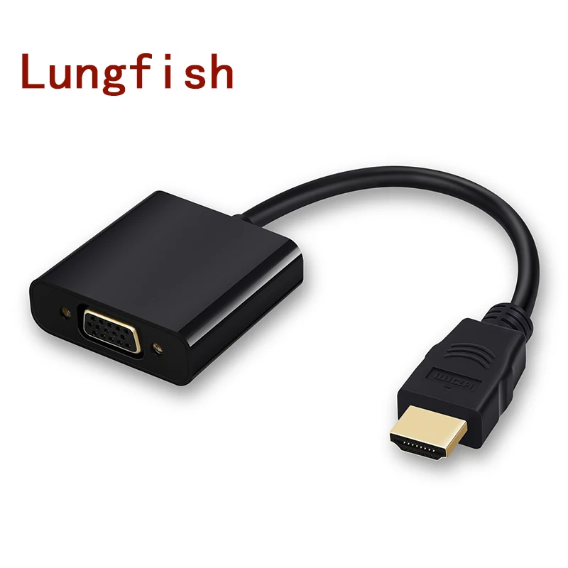 Lungfish HDMI к VGA 1080P с USB кабелем и AUX адаптер для ПК ноутбука HDTV (Цвет: белый черный)|hdmi to