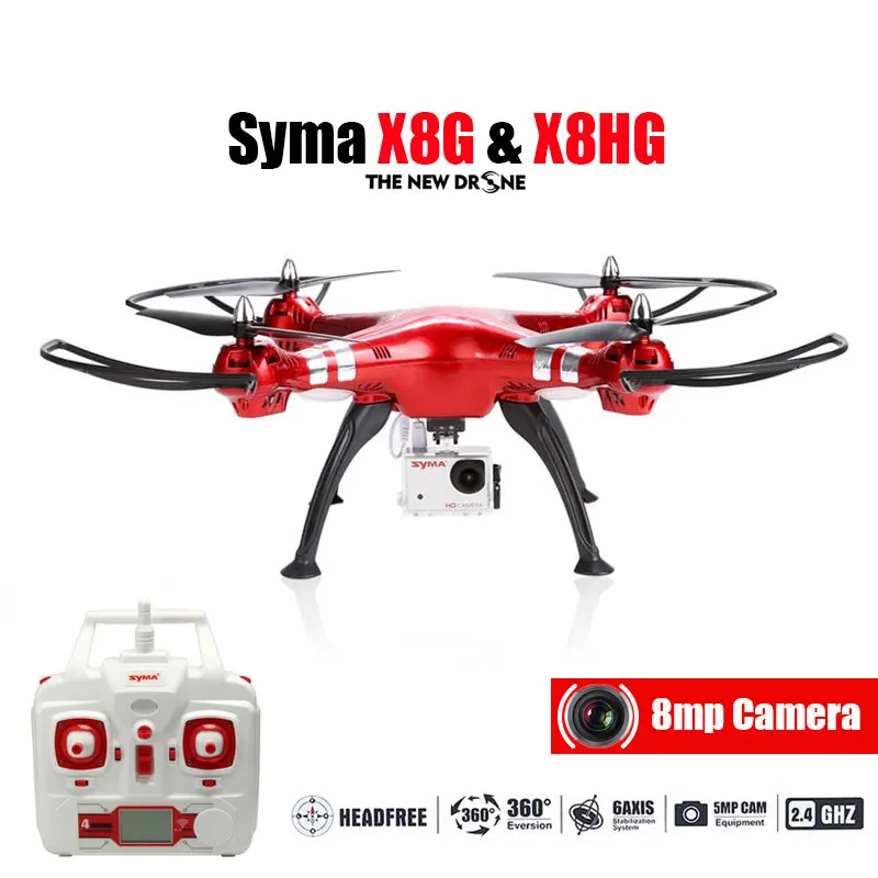 Профессиональный беспилотник Syma X8HG 2 4G 4ch 6 Axis с 8MP широкоугольной Hd камерой RC Quadcopter