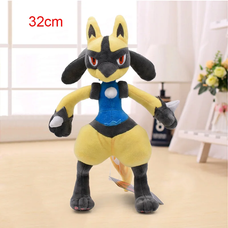 32cm 32 см 2 вида цветов Lucario плюшевые игрушки хлопок милый Мега Lucario X& Y мягкие чучело Peluche игрушка подарок для детей - Цвет: 32cm