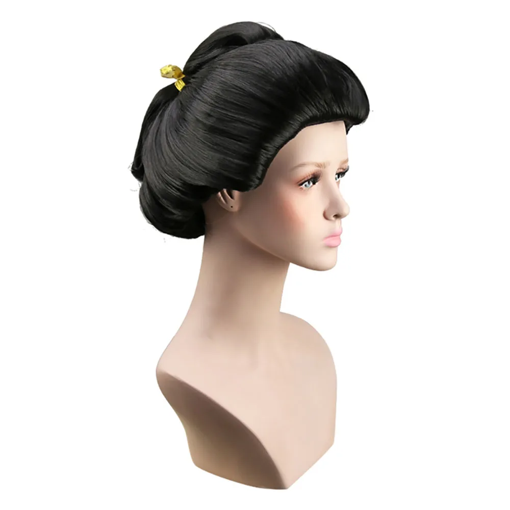 Женский роскошный парик Geisha черный японский маскарадный костюм вечерние парики