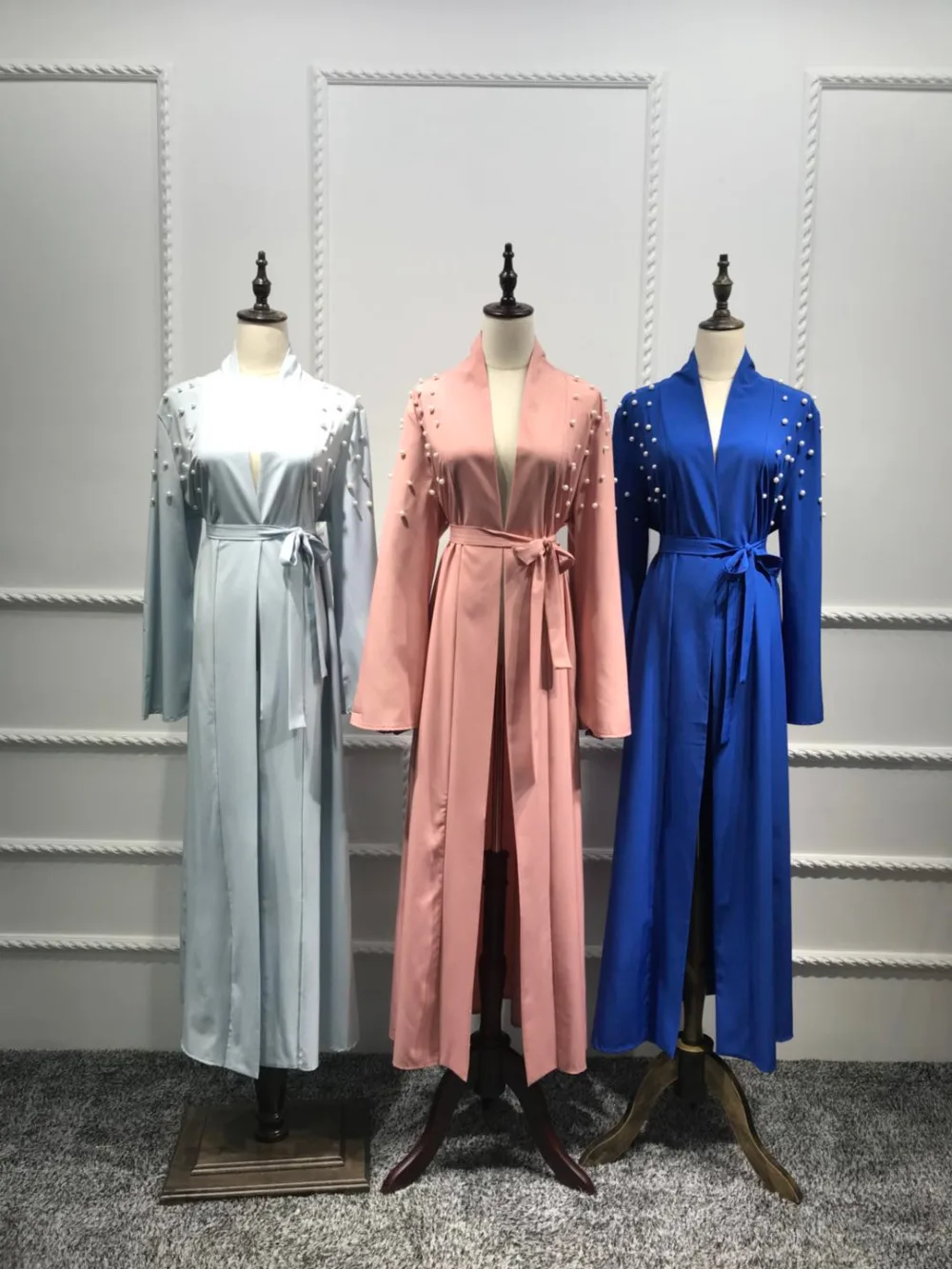 Мусульманское платье с бусинами кардиган туника длинный халат кимоно Jubah Ramadan tobe
